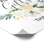 Babydusche Blume Karten und Geschenke Unterschrift Poster (Ecke)