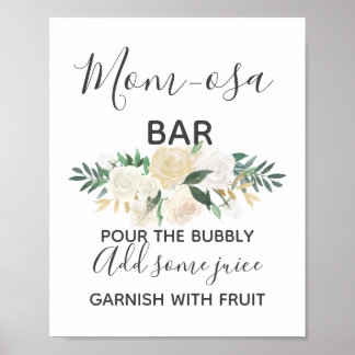 Babydusche Blume Momosa Bar Mimosa Zeichen Poster