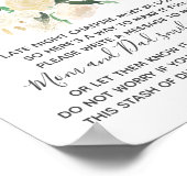 Babydusche Blume Späte Nachttaucher Zeichen Poster (Ecke)