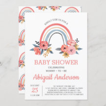 Babydusche Blumen Moderne Elegante Rainbow