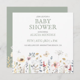 BABYDUSCHE, BLUMENBAUMUSTER, BOTANISCHE BABYDUSCHE EINLADUNG