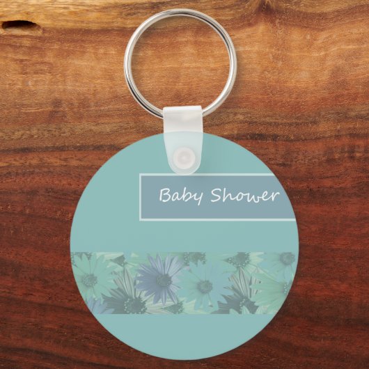 Babydusche Blumengrün Schlüsselanhänger (Vorderseite)