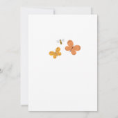 Babydusche Blumengrün Wreath Butterfly Bee Einladung (Rückseite)