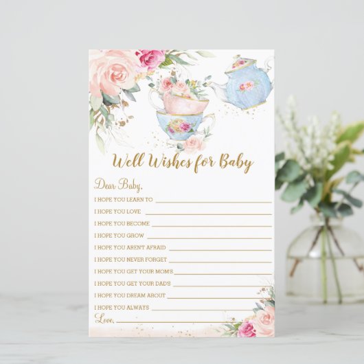 Babydusche Blumenkohl Party Brunnenwünsche für Bab (Stehend Vorderseite)