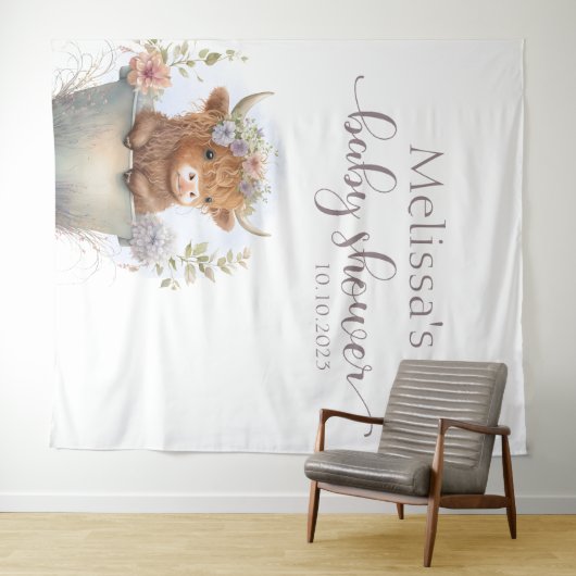 Babydusche Blumenkuh Hintergrund Wandteppich (Beispiel (Horizontal))