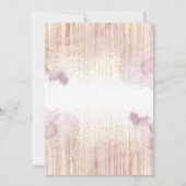 Babydusche Blumenrosa Glitzer Einladung (Rückseite)