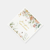 Babydusche Blush Pink Florals Standard Mittagessen Serviette (Ecke)
