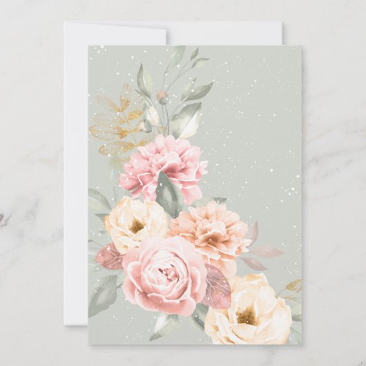 Babydusche Blush Pink und Elfenbein Einladung (Rückseite)