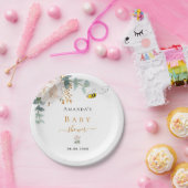 Babydusche Blütenpflanze Eukalyptusgrün Pappteller (Party)