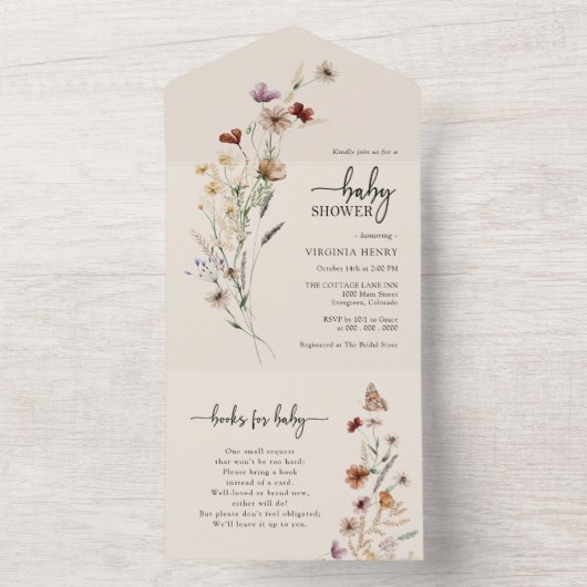 Babydusche Boho alle in einer Einladung (Innen Boden)