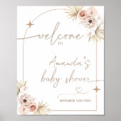 Babydusche Boho Begrüßungszeichen, moderne Pampas Poster (Vorne)