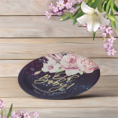 Babydusche Boho Blumenzather Lila Bokeh Light Pappteller