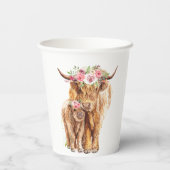 Babydusche Boho Highland Calf Pappbecher (Rückseite)