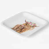 Babydusche Boho Highland Calf Pappteller (Gewinkelt)