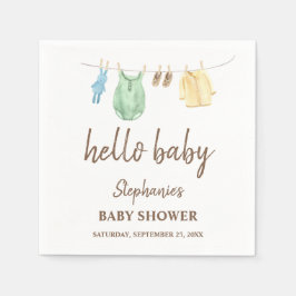 Babydusche Boho Kleidung Line Hallo Baby Serviette