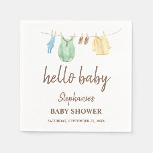 Babydusche Boho Kleidung Line Hallo Baby Serviette
