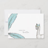 Babydusche Boho Llama Custom Vielen Dank Dankeskarte (Vorderseite)