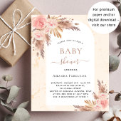 Babydusche Boho Pampas Gras Rose Gold