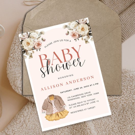 Babydusche Boho Wäsche Einladung