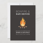 Babydusche Bonfire Co-Ed Paare Einladung (Vorderseite)