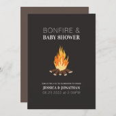 Babydusche Bonfire Co-Ed Paare Einladung (Vorne/Hinten)