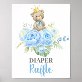 Babydusche Boy Bärentaucher-Raffelzeichen Poster (Vorne)
