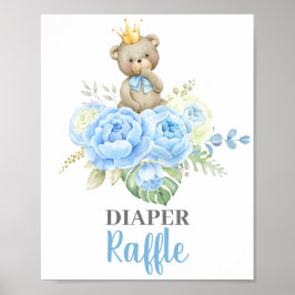 Babydusche Boy Bärentaucher-Raffelzeichen Poster