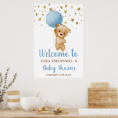 Babydusche Boy Bear Begrüßungszeichen Poster (Küche)