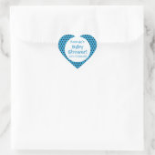 Babydusche BOY Blue Polka Dot Pattern V3B Herz-Aufkleber (Tasche)