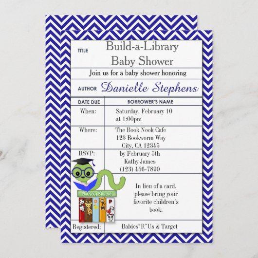 Babydusche Boy Einladung (Vorne/Hinten)