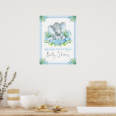 Babydusche Boy Elephant Begrüßungszeichen Poster (Küche)