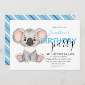 Babydusche Boy Koala Einladung (Vorne/Hinten)