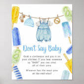 Babydusche "Boy Popsicle" sagt nicht Baby Poster (Vorne)