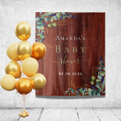 Babydusche Braun Holz Eukalyptus Grün rustikal Wandteppich