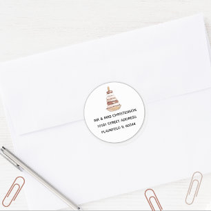 Babydusche Braun und Vintager Klingelspielzeug-Adr Runder Aufkleber