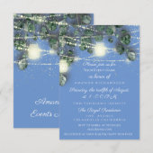 Babydusche Bridal Sweet 16. Confetti Mint Blue Einladung (Vorne/Hinten)