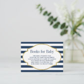 Babydusche bringen eine blaue Streifen-Beilage für Begleitkarte (Stehend Vorderseite)