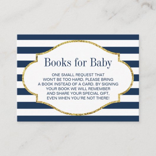 Babydusche bringen eine blaue Streifen-Beilage für Begleitkarte (Vorderseite)