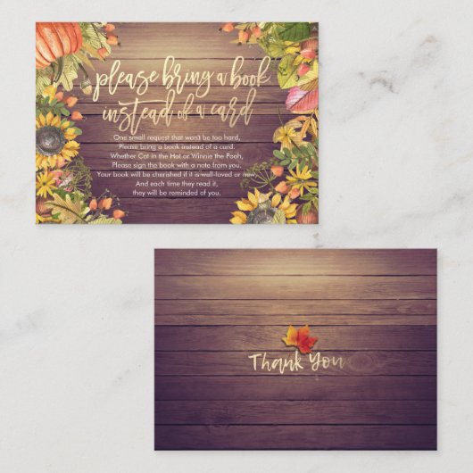 Babydusche bringen Sie bitte ein Buch anstelle ein Begleitkarte (Vorne/Hinten)