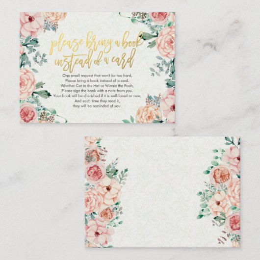 Babydusche bringen Sie bitte ein Buch anstelle ein Begleitkarte (Vorne/Hinten)