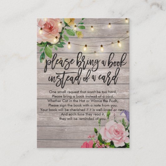 Babydusche bringen Sie bitte ein Buch anstelle ein Begleitkarte (Vorderseite)