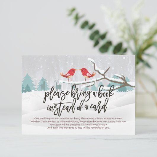 Babydusche bringen Sie bitte ein Buch anstelle ein Einladung (Stehend Vorderseite)