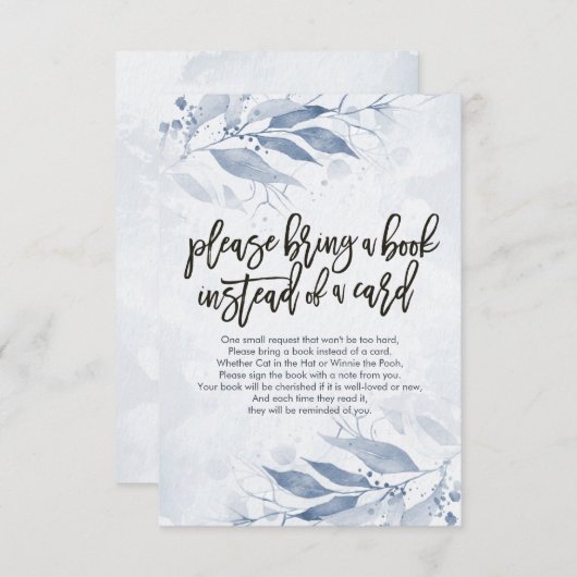 Babydusche bringen Sie bitte ein Buch anstelle ein Einladung (Vorne/Hinten)