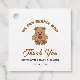 Babydusche Brown Teddy Bär wir können frühzeitig w Geschenkanhänger