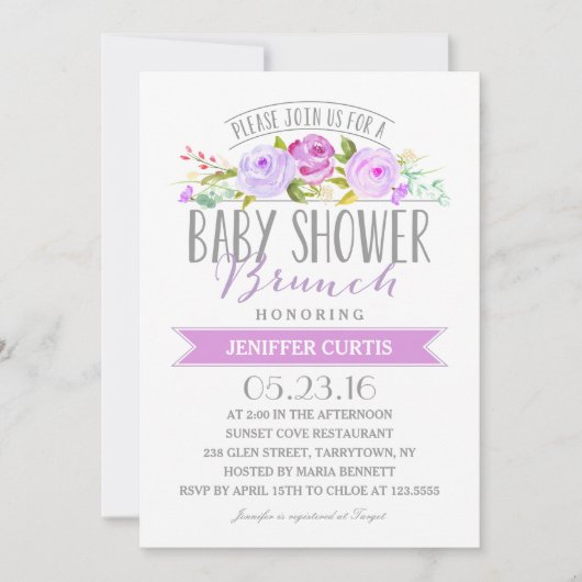 Babydusche Brunch | Babyparty Einladung (Vorderseite)