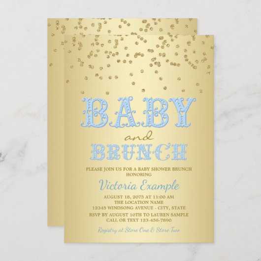 Babydusche Brunch Kinderdusche Einladungen (Vorne/Hinten)