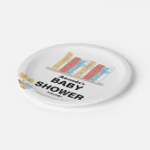 Babydusche, Brunch und Bücher, geschlechtsneutral Pappteller (Schrägansicht)