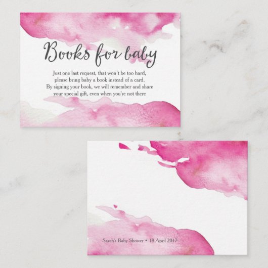 Babydusche Buch für Babykarten Begleitkarte (Vorne/Hinten)