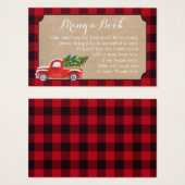 Babydusche Buchanfrage Weihnachtswagen Kariert Red (Vorne & Hinten)