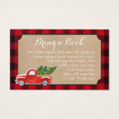 Babydusche Buchanfrage Weihnachtswagen Kariert Red (Vorderseite)